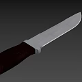 Weapon Knife With Black Textured Handle And Sharp Metal Blade 3d model