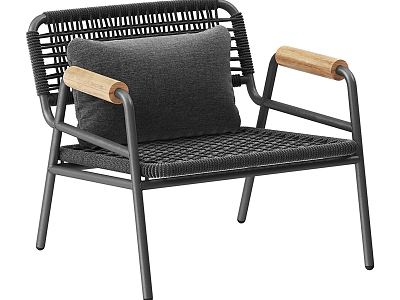 Meridiani metal rattan lounge chair 3d model