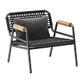 Meridiani metal rattan lounge chair 3d model