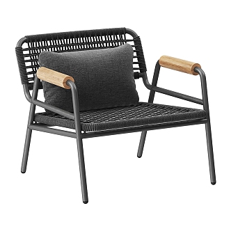 Meridiani metal rattan lounge chair 3d model