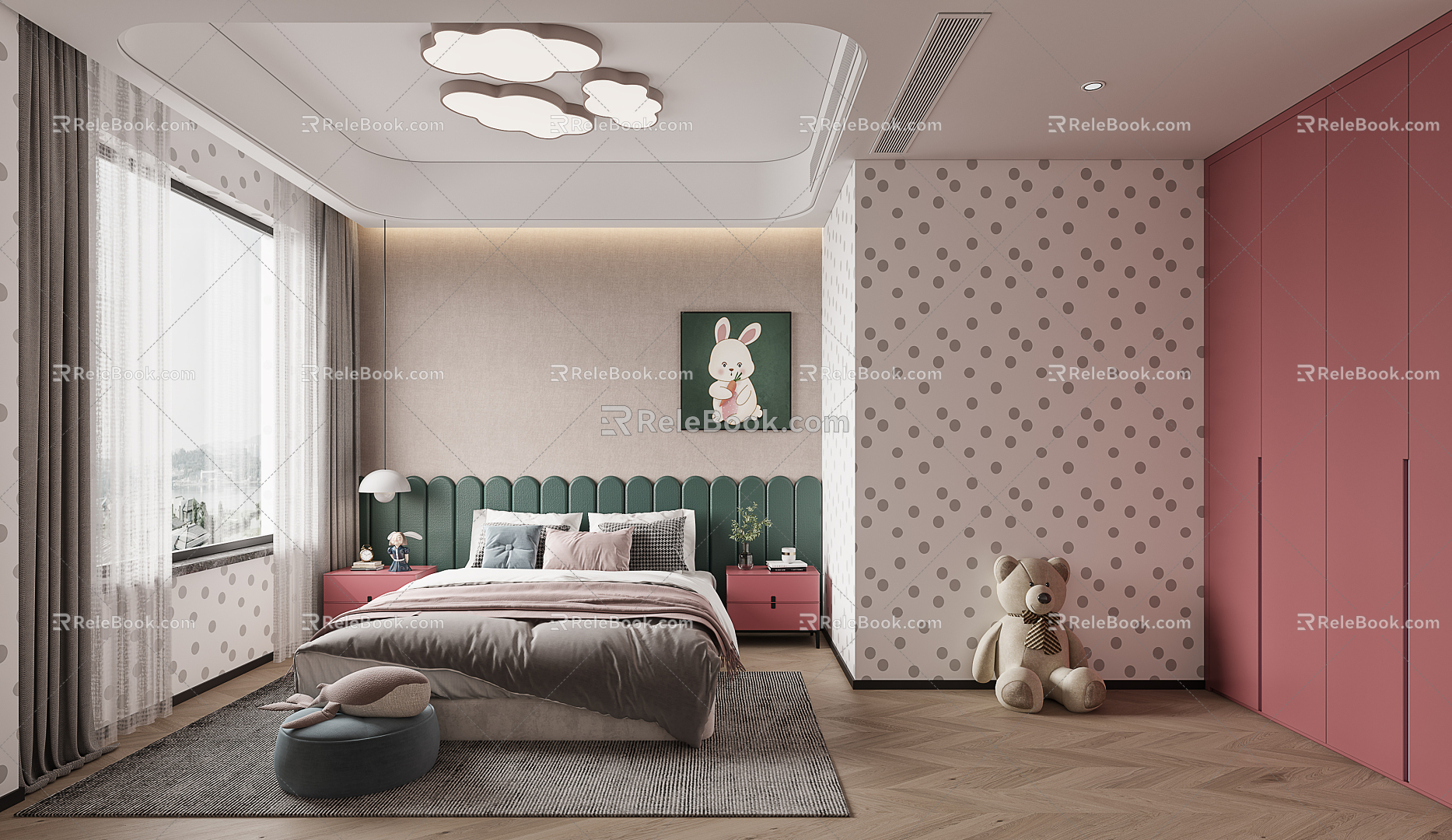 Modern Children's Room Yugong Gran County Court First Floor Children's Room 3d model