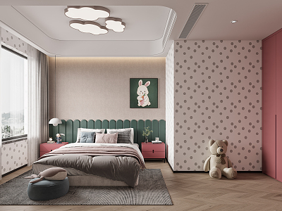 Modern Children's Room Yugong Gran County Court First Floor Children's Room 3d model