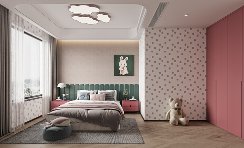 Modern Children's Room Yugong Gran County Court First Floor Children's Room 3d model