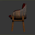 Unique Wooden Barrel Leisure Chair With Red Cushion And Rustic Design
