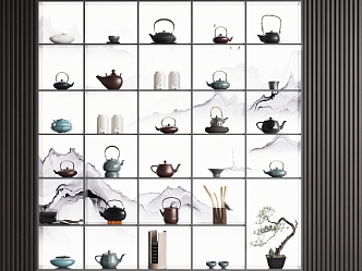 New Chinese Tea Set 3d model