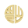 Golden Circular Wall Decor with Traditional Chinese Character Hollow out Design