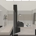 Modern Clothing Store Exterior with Glass Door Window Display Mannequins and Interior Racks