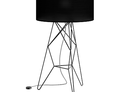 Modern Floor Lamp With Black Fabric Shade And Geometric Metal Frame 3d model