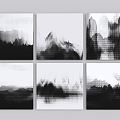 New Chinese Decorative Painting Black Abstract Landscape Decorative Painting 3d model