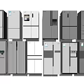 Multiple Silver Colored Refrigerators and Freezers in Various Modern Styles 3d model