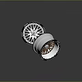 Stylish Performance Car Tire With Bronze Alloy Wheel And Modern Spoke Design