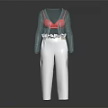 Transparent Long Sleeve Top With Red Bra And White High Waist Pants