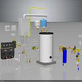 Industrial Equipment System With Water Tank Piping Valves And Control Panels
