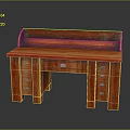Sturdy Wooden Desk with Multiple Drawers and Smooth Desktop Surface