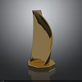 Modern Golden Curved Leaf Shaped Furniture Decor With Hexagonal Base