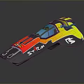 Colorful Sporty Racing Car With Yellow Red Black Body And STR Logo