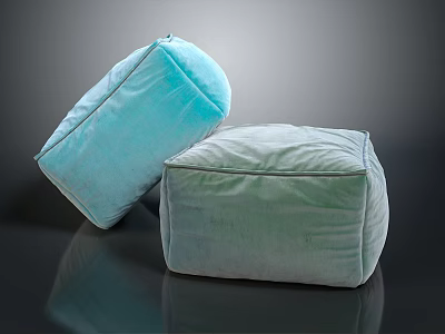 Modern Bean Bag Furniture With Light Blue And Light Green Soft Textured Covers 3d model
