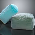 Modern Bean Bag Furniture With Light Blue And Light Green Soft Textured Covers