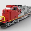 Lego toy building block train steam train retro train high-speed rail light rail EMU 3d model