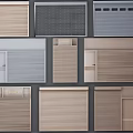 Various Roller Shutter Designs With Different Patterns And Color Options 3d model