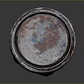 Old Rusty Cylindrical Metal Container With Weathered Surface And White Stains 3d model