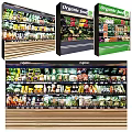 Modern Retail Display Shelves With Fresh Produce And Packaged Food Items