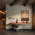 Minimalist Foyer Design With Wooden Console And Natural Decor