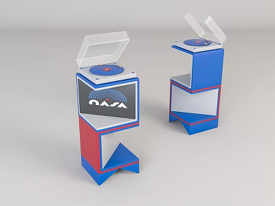 Modern vinyl record cabinet 3d model