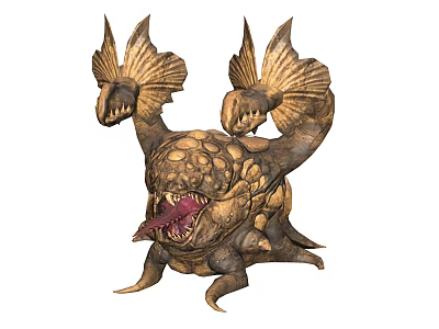 Mythical Creature Featuring Fish Like Fins Scaly Body Sharp Teeth And Open Mouth 3d model