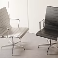 Modern Light Gray And Black Office Chairs With Metal Frame Armrests And Five Claw Base