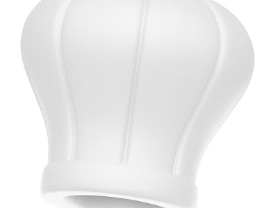 Classic White Chef Hat With Pleated Design For Professional Kitchen Cooking 3d model