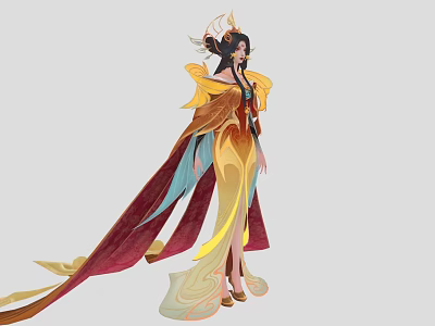 Queen Queen Princess Empress Palace Nuwa game character 3d model