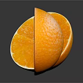 Two Fresh Ripe Orange Slices on Black Background with Clear Reflection