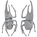 Decorative Ornament Set of Iridescent Metallic Stag Beetle Figurines for Home Decor Accent
