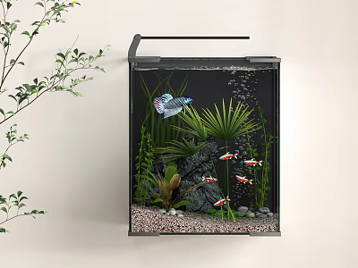 Modern fish tank ornamental fish tank aquarium 3d model