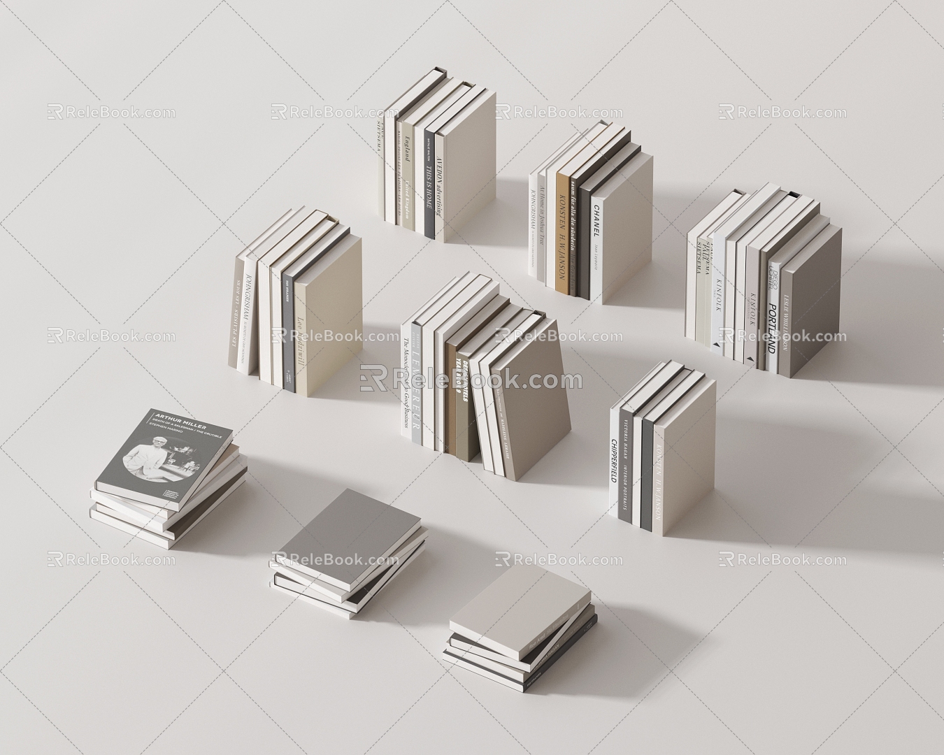 Book ornaments combination 3d model