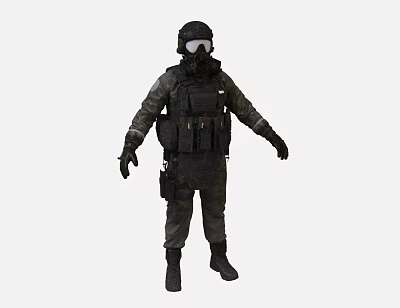 Man In Full Tactical Gear With Helmet Gas Mask And Protective Vest 3d model Man In Full Tactical Gear With Helmet Gas Mask And Protective Vest 3d model