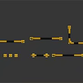 Yellow Black Safety Fences With Various Structures For Traffic Control And Protection