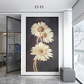 Modern Plant Painting Sunflower Oil Painting Hand-painted Decorative Painting 3d model