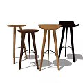 Stylish Wooden Bar Stools with Different Colors and Modern Minimalist Design