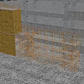 Building Construction Scaffolding Structure With Metal Frames And Working Platforms 3d model