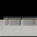 Modern Display Shelves With White Body And Black Top For Retail Exhibition