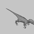Realistic Gray Blue Dinosaur Model in Standing Pose with Detailed Features