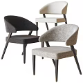 Modern Leisure Accent Chairs With Curved Armrests And Wooden Legs In Neutral Tones