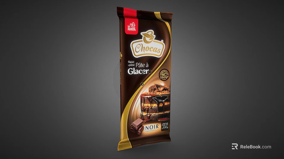 Chocosa Noir Chocolate Glaze Paste Delicious Premium for Dessert Baking Needs 3d model 
