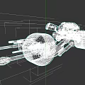 Futuristic 3D Model Motorcycle Featuring Mechanical Structure Large Tires And Weapon Like Arms