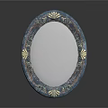 Oval Decorative Frame With Ornate Border Vintage Style Bronze Gold Accents White Background