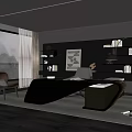 Modern Study Room Interior Design With Sleek Black Desk Built in Bookshelves And Natural Light