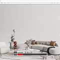 Modern sofa coffee table combination 3d model