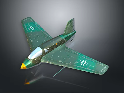Green Aerospace Model Aircraft With White Cross Markings On Wings 3d model